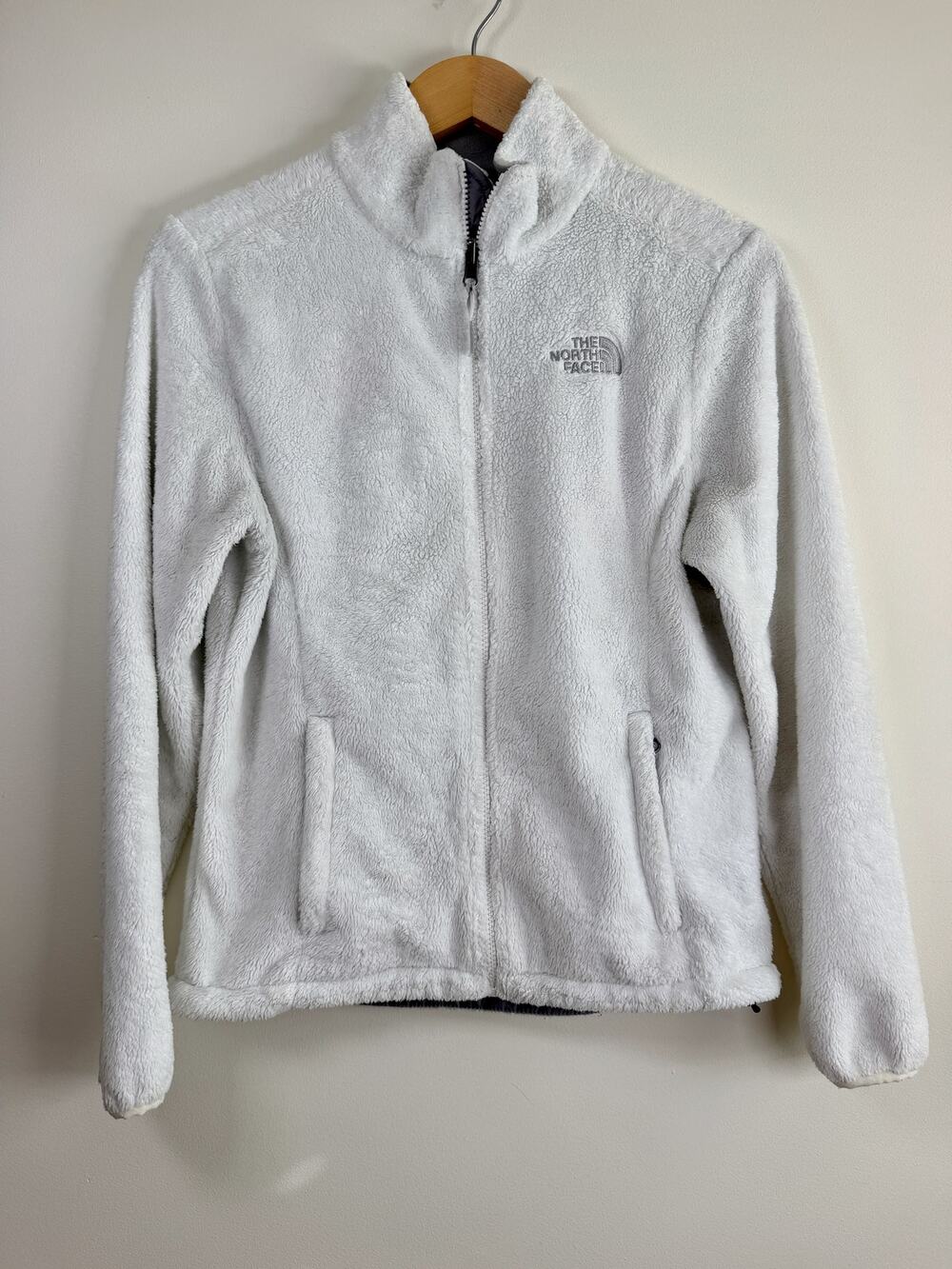 The North Face Fuzzy Fleece Full Zip Jacket White Women's Small Cozy Gorpcore